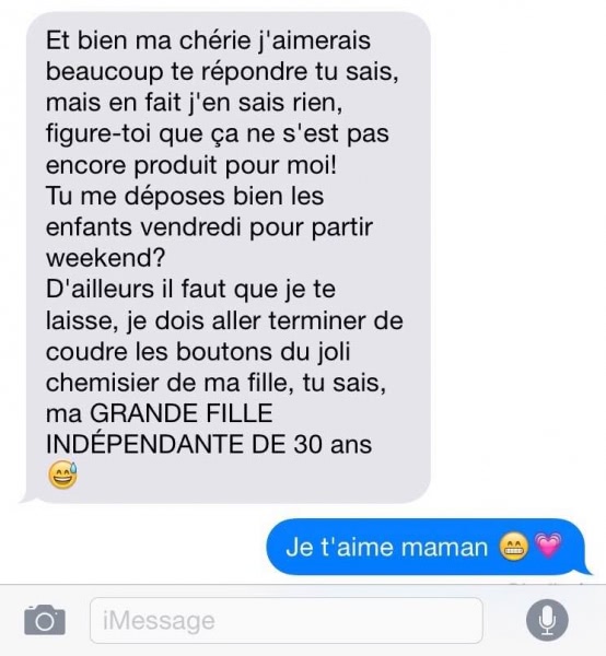 SMS mere fille