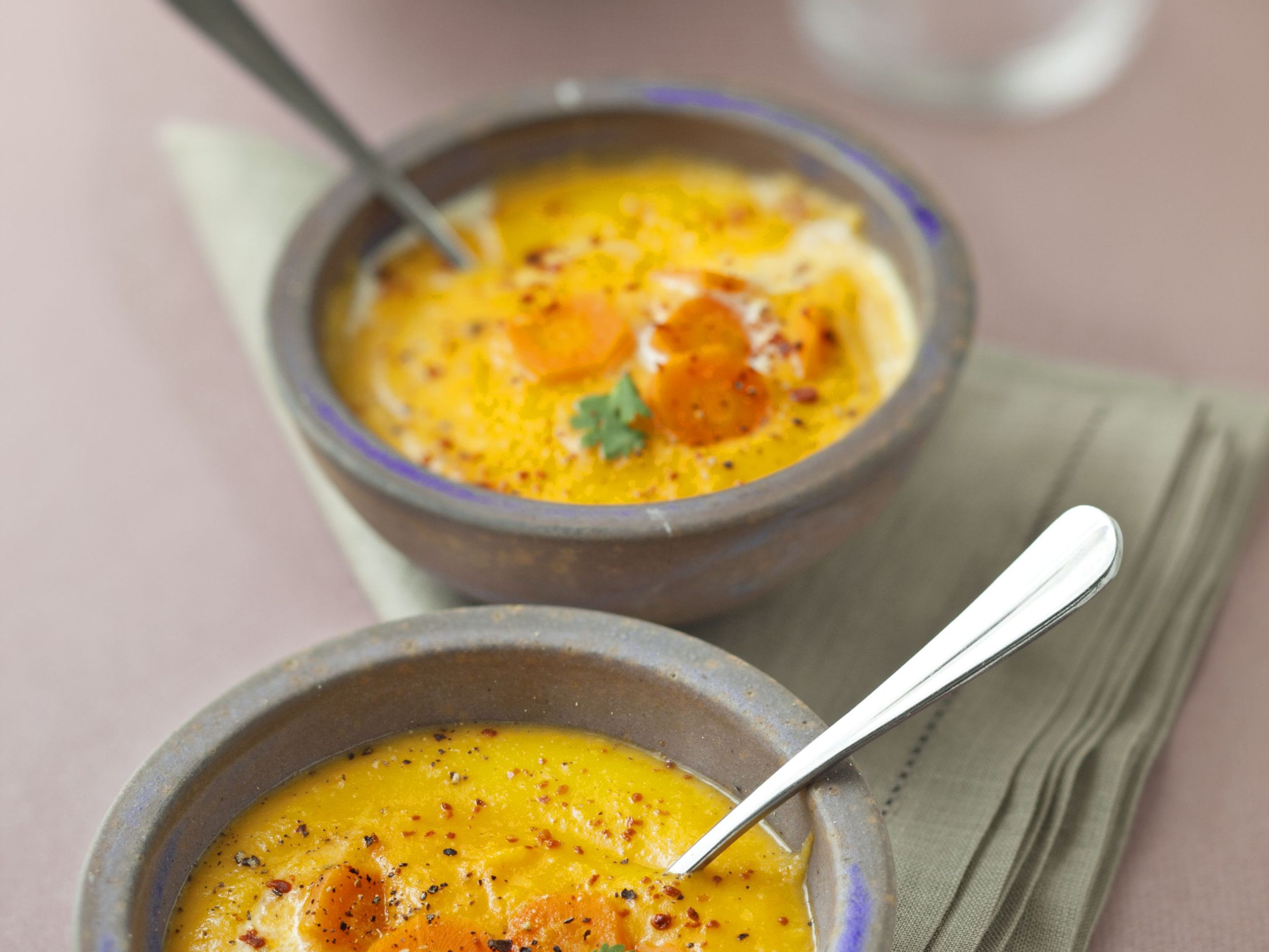 Soupe aux carottes et à la coriandre Recette de Soupe aux carottes et