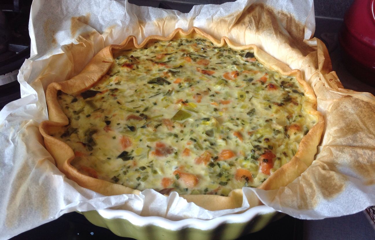 Tarte à la truite fumée et aux poireaux Recette de Tarte à la truite