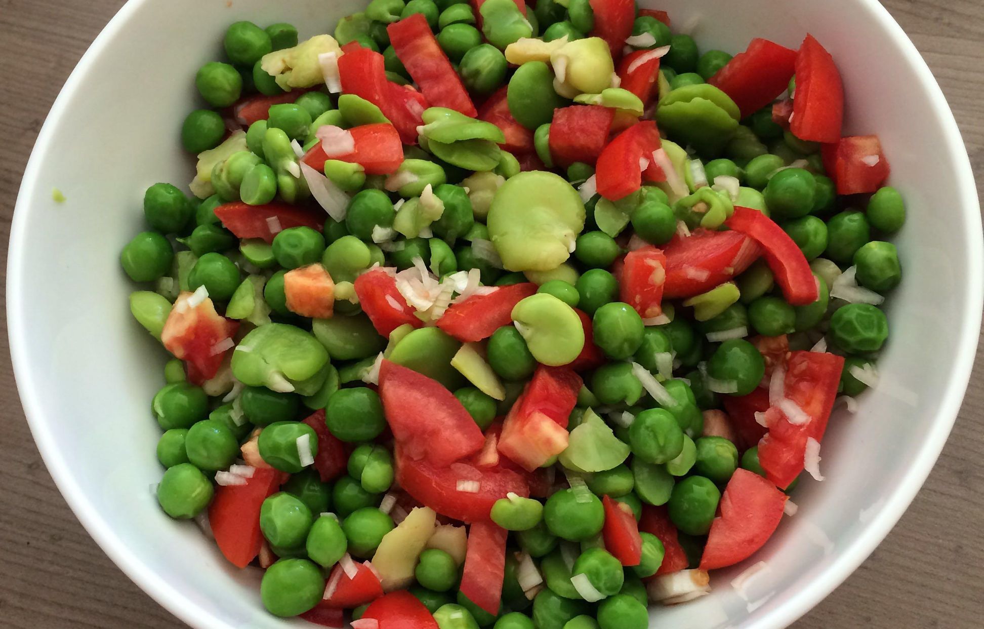 Ma salade d été petits pois fèves Recette de Ma salade d été petits