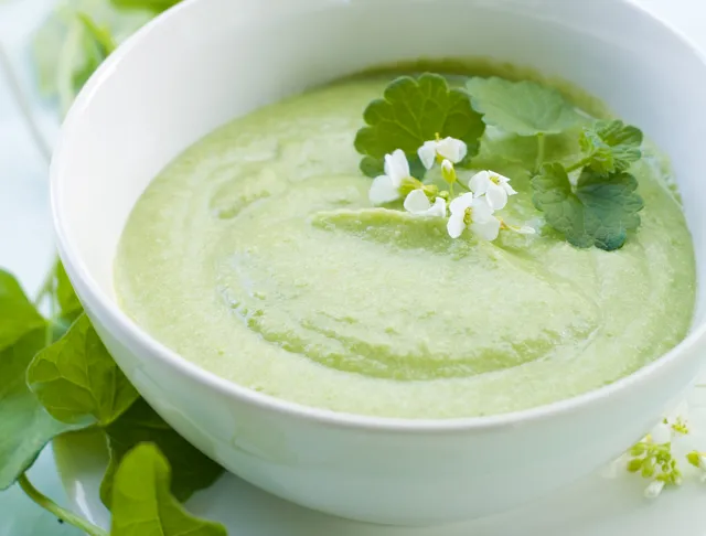 Velouté glacé de menthe et petits pois au Thermomix recette de