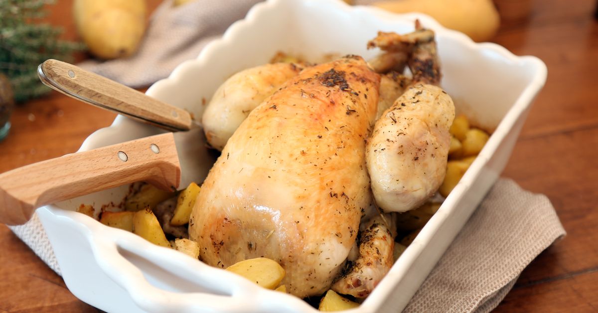 Poulet rôti et ses pommes de terre recette de Poulet rôti et ses