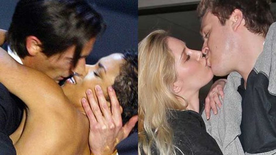 Celebrities lock lips