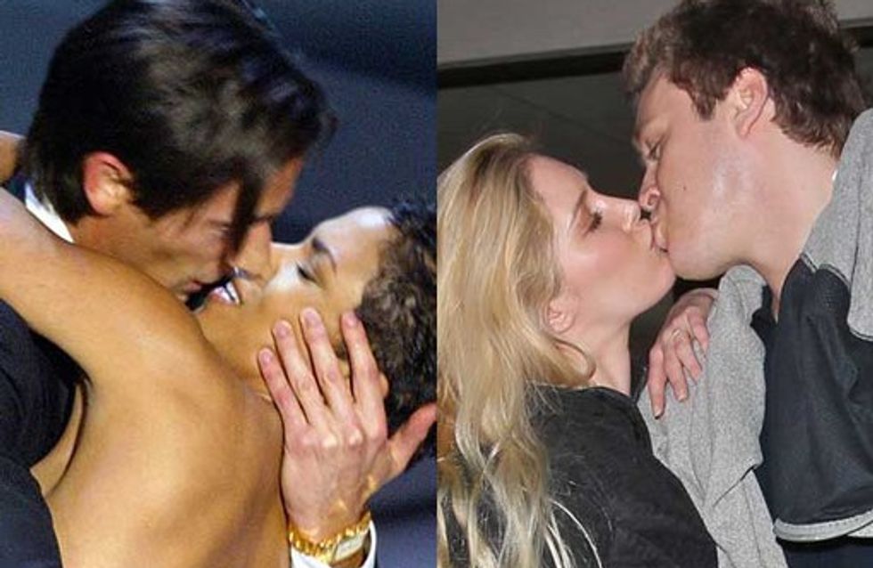 Celebrities lock lips