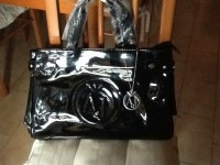 borsa armani nera vernice