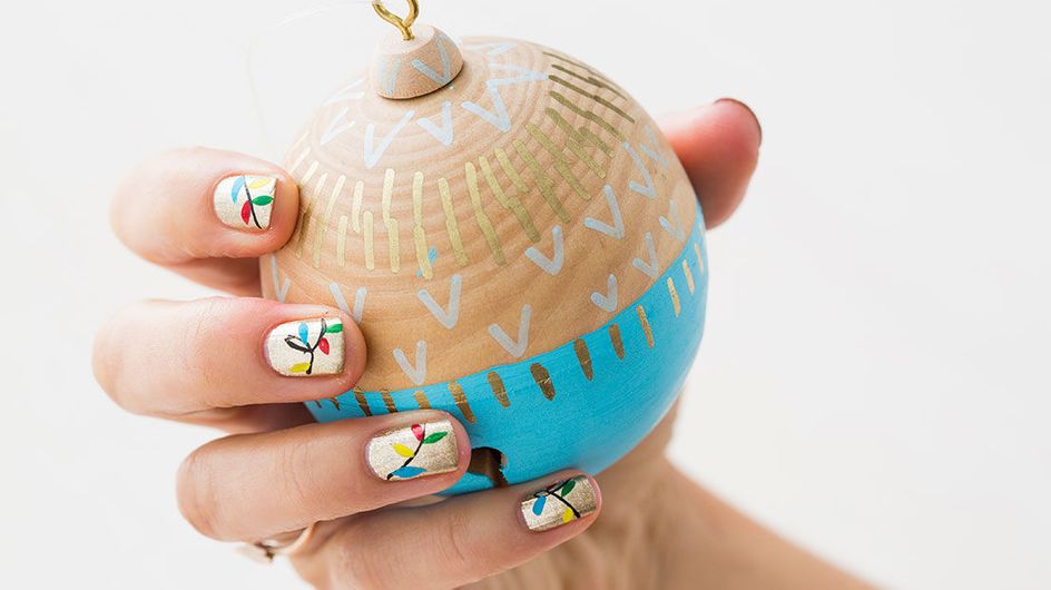 Unhas decoradas para as festas de fim de ano