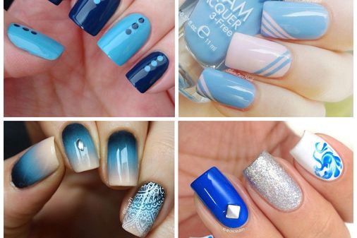 Nail art com esmalte azul. Ideias aqui!