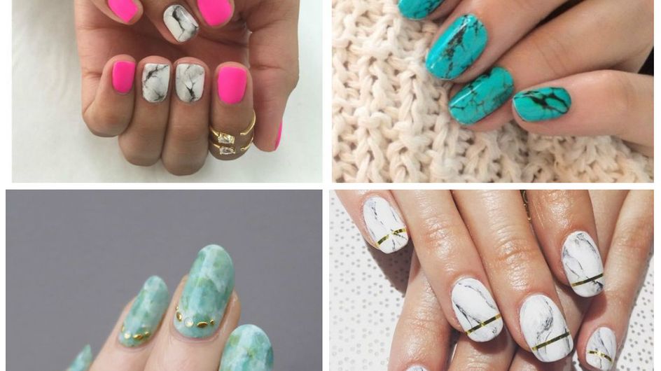 Manicura efecto mármol: ¡la edad de piedra llega a tus uñas!
