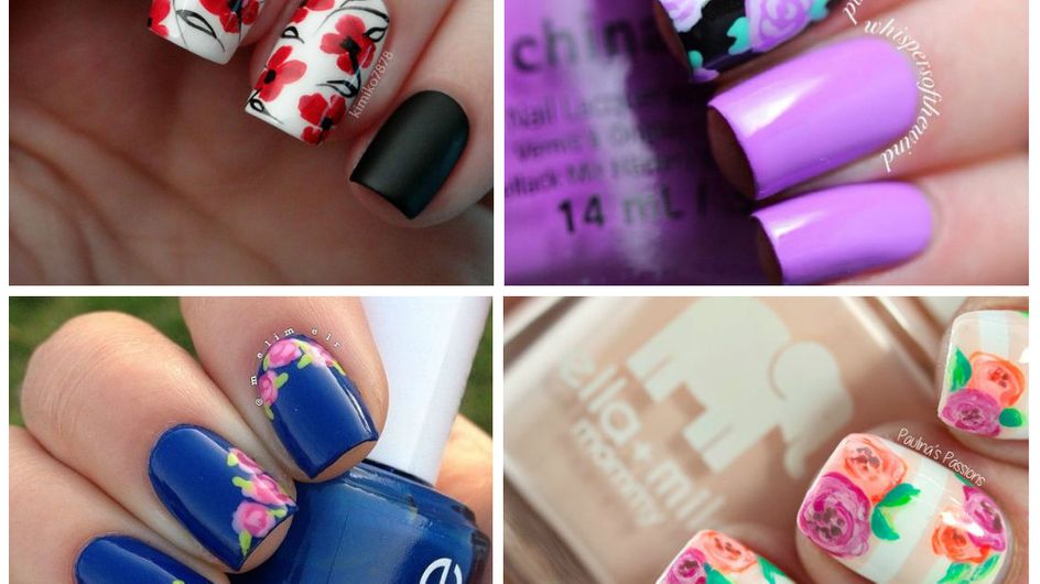 Vejo flores em você! 30 nail arts floridas para copiar