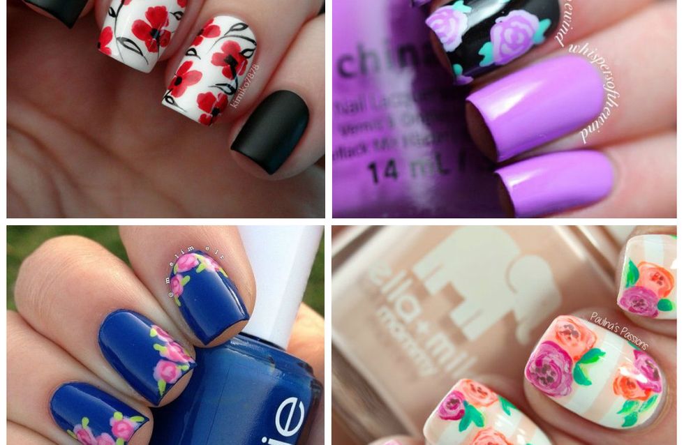 Vejo flores em você! 30 nail arts floridas para copiar