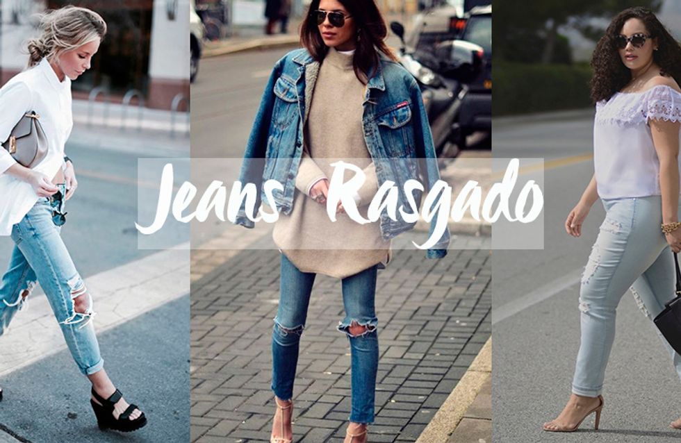 Destroyed! Jeans rasgado com pegada sexy, moderna ou comfy neste guichê