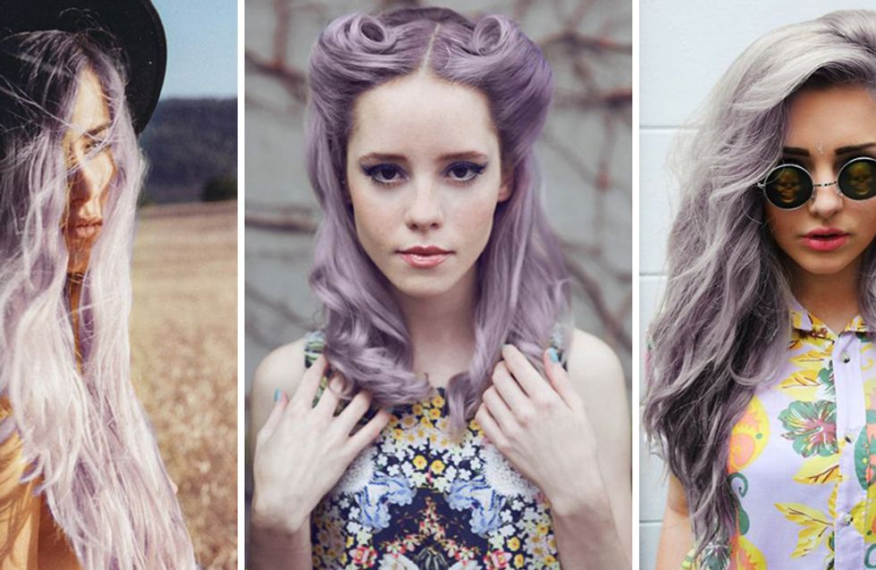 Coloración smokey lila, la versión renovada del granny hair