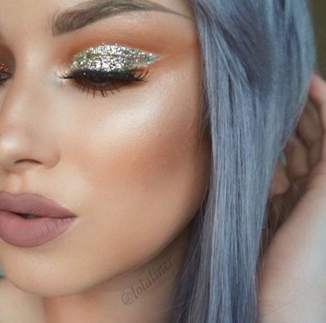 Maquillaje de ojos con purpurina