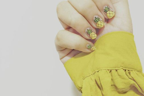 Nail art de abacaxi