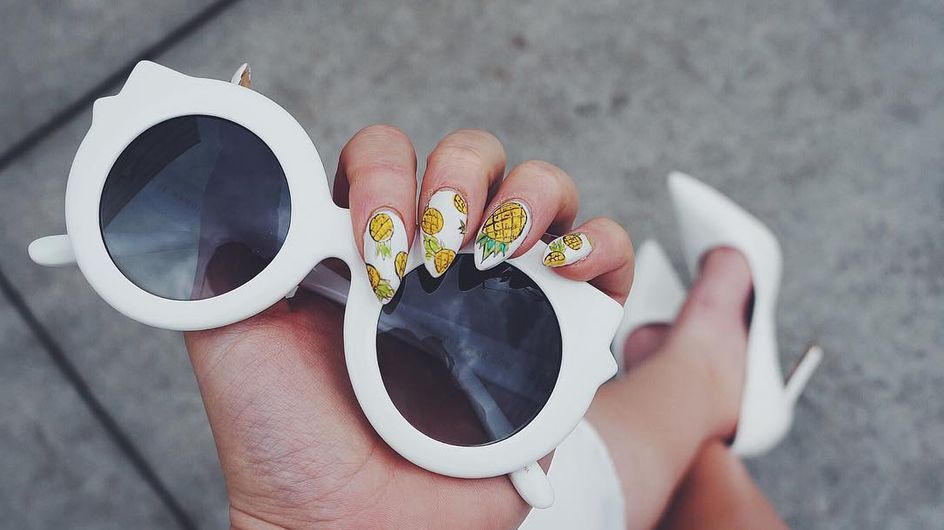50 nail arts con piñas que no te querrás quitar en todo el verano