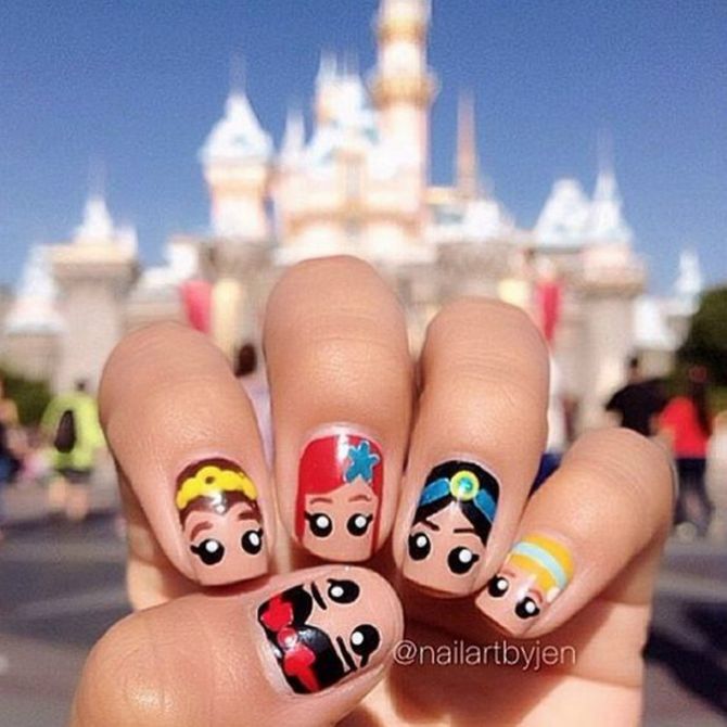 Nail arts inspiradas em filmes da Disney <3