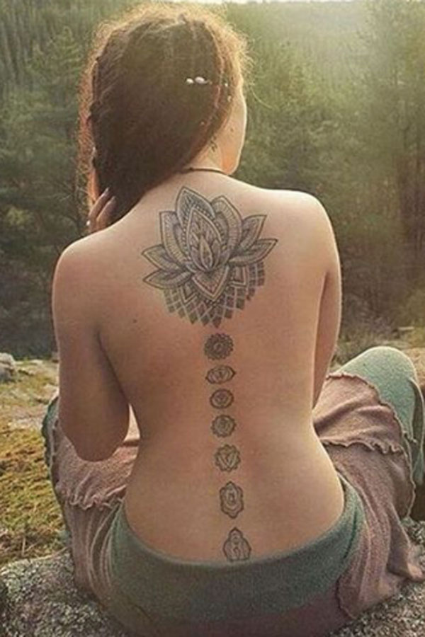 Chakra tattoo Spine tattoos Tattoos for women