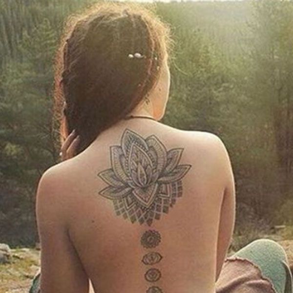 Tattoo tagged with: female, chakra, tattoos.org, spine, back | inked-app.com