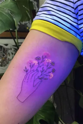 Blue Glow In Dark Butterfly Temporary Tattoos For Girls Luminous Forest  Whale Snake Fake Tattoo Sticker Teens Arm Feather Tatoos - Temporary Tattoos  - AliExpress