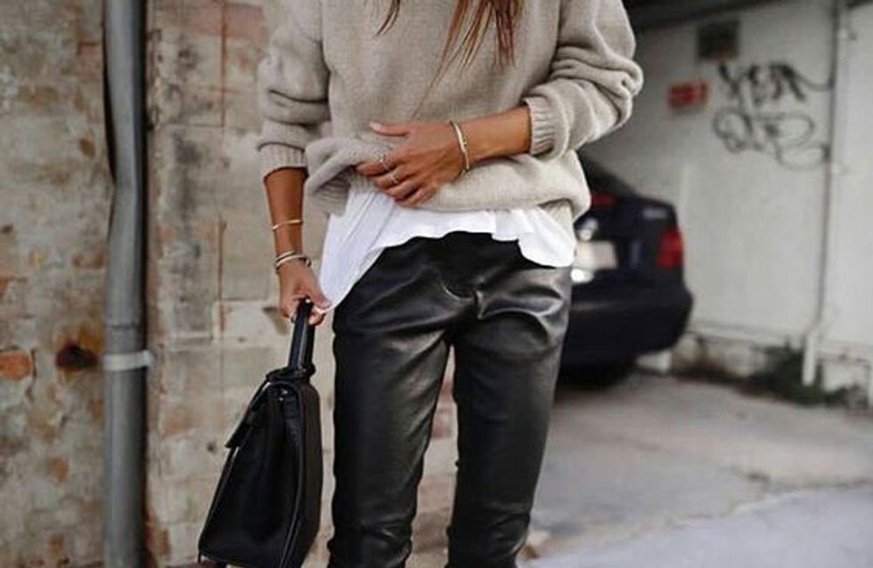 Cómo llevar leggins de cuero: 30 ideas para acertar