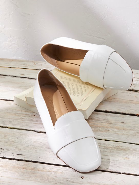 Chaussure plate blanche on sale femme