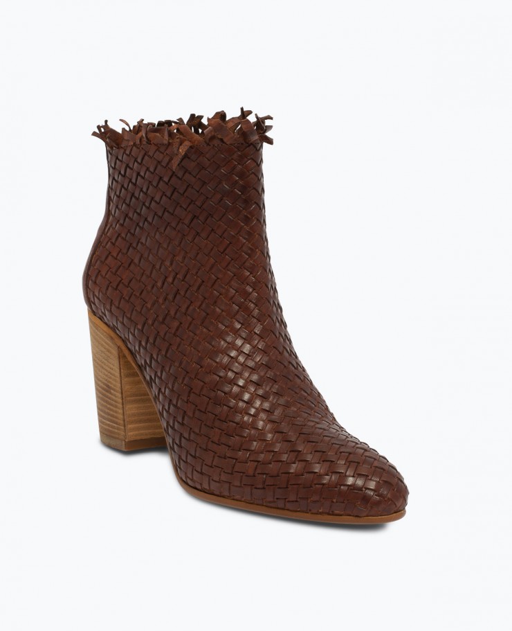 chaussures cuir tressé femme