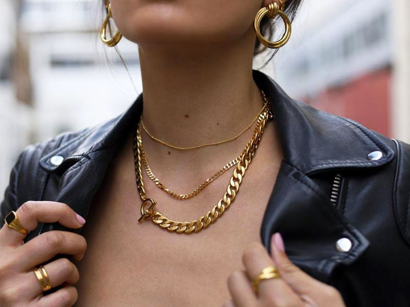 Kette Halskette doppelt gold silber Vogel Style Blogger Business Casual Damen