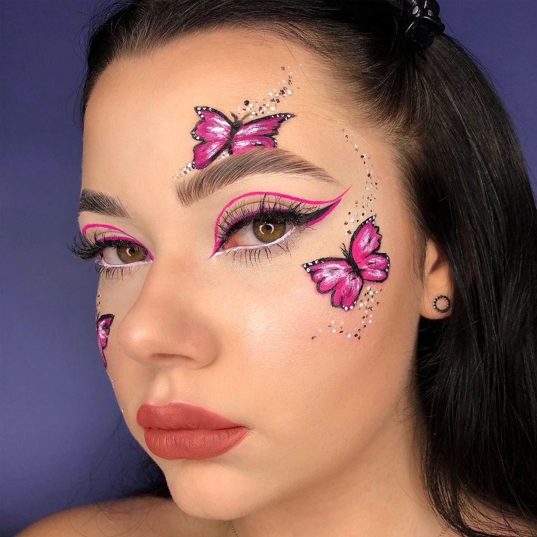 Maquillage papillon - modèle 2 - Tête à modeler