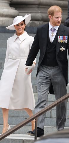Jubilé d'Elizabeth II : Meghan Markle ultra-chic dans une robe manteau blanche