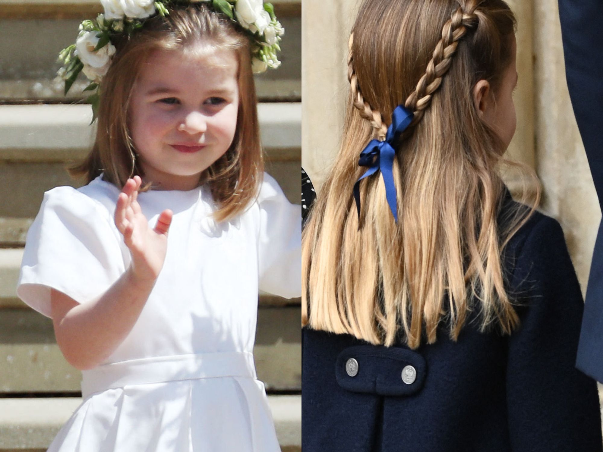Princesse Charlotte a 6 ans : cheveux longs et blondsLa fille