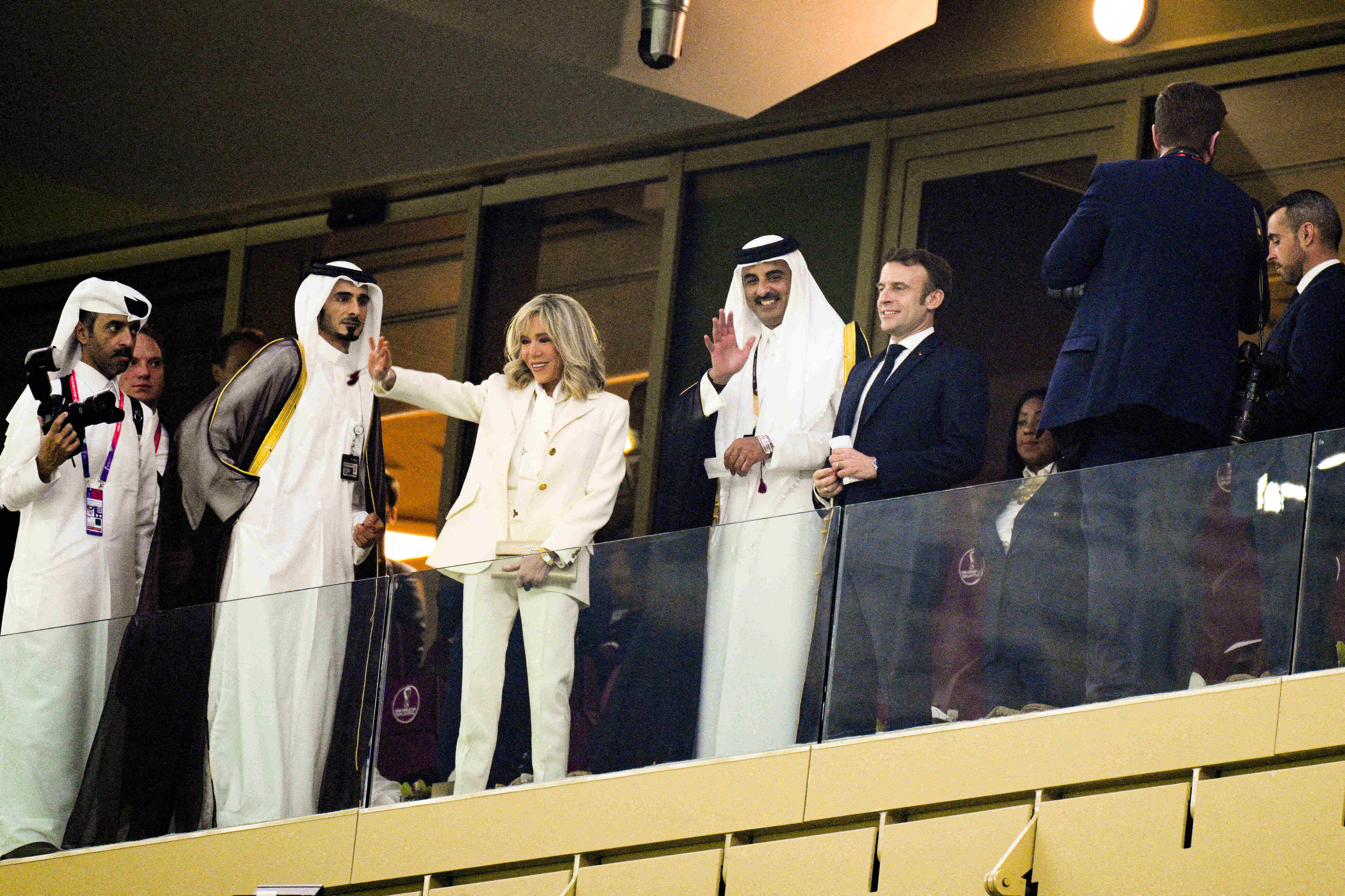 Allez les Bleus! Brigitte Macron Twins with the Winning World Cup