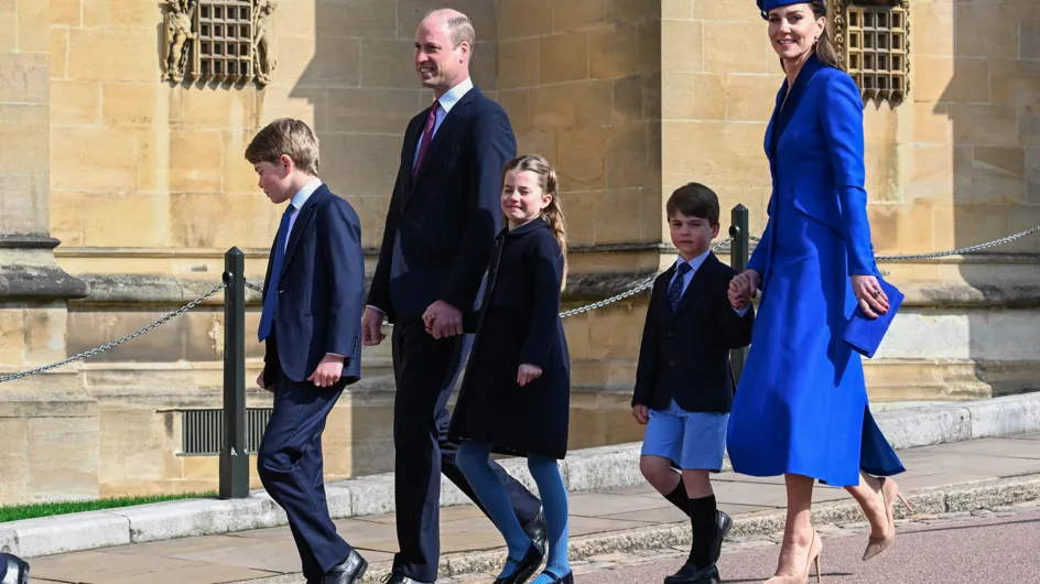 PHOTOS. Kate Middleton et Charlotte assorties, Louis et George espiègles à Pâques