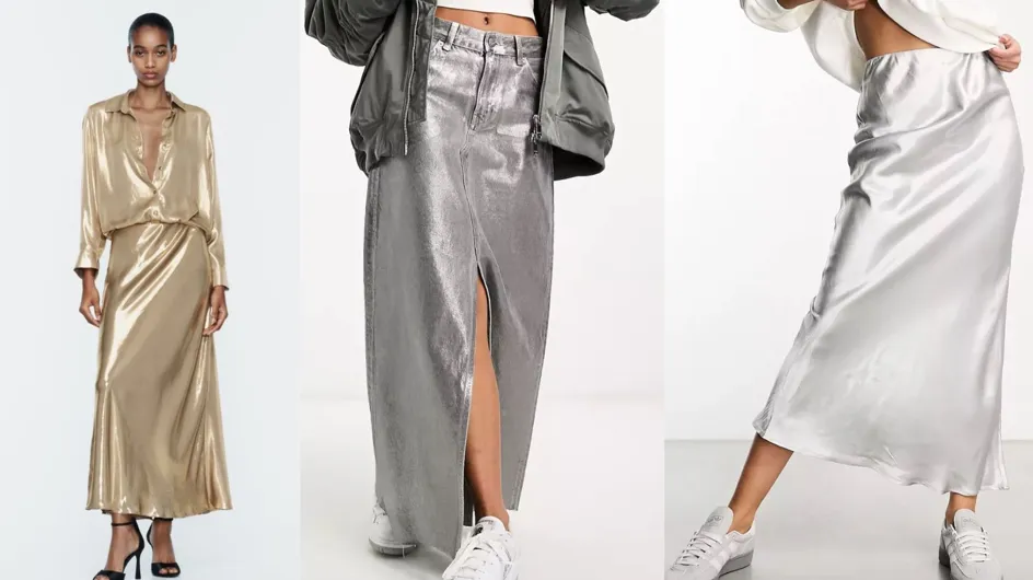 Tendance mode 2024 : ces jupes argentées et dorées pour briller toute l&#039;année
