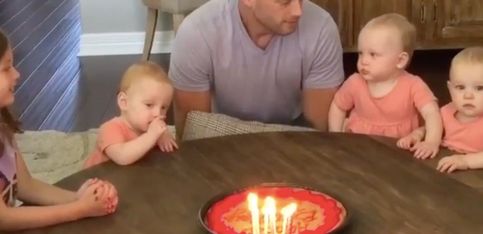 ¡Estos bebés lloran cuando su padre sopla las velas!
