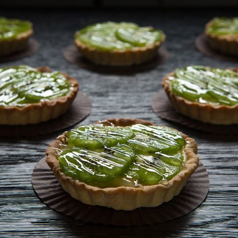 Receta de tartaleta de chocolate y kiwi