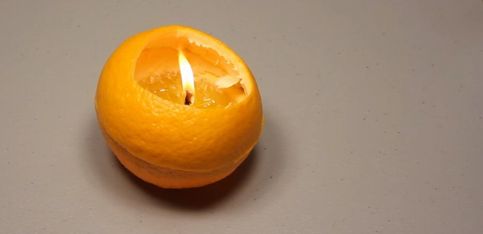 DIY: lámpara de aceite con una naranja