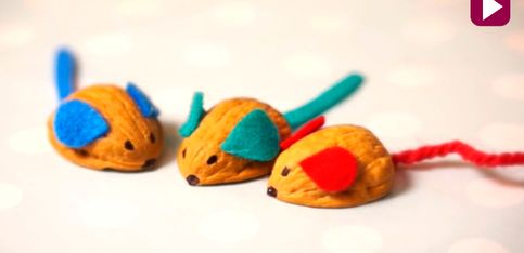 DIY con niños: aprende a hacer ratoncitos con cáscara de nuez