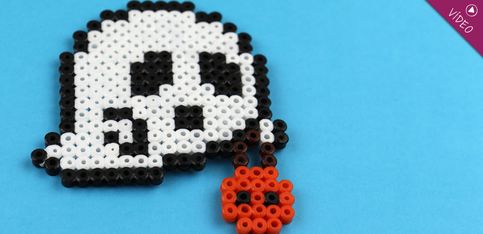 Cómo hacer un fantasma de hama beads para Halloween