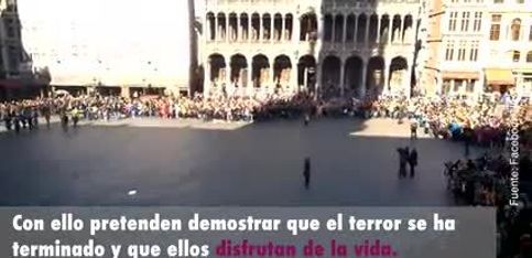 Flashmob en Bruselas con motivo de los atentados