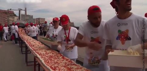 L’Italie a cuisiné la plus grande pizza au monde !