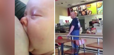Este hombre se mete con una mujer por amamantar a su bebé en público