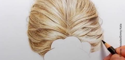 Pintura realista: dibujo de un cabello recogido