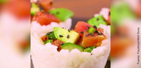 Comida japonesa en casa, ¡vasitos de sushi!