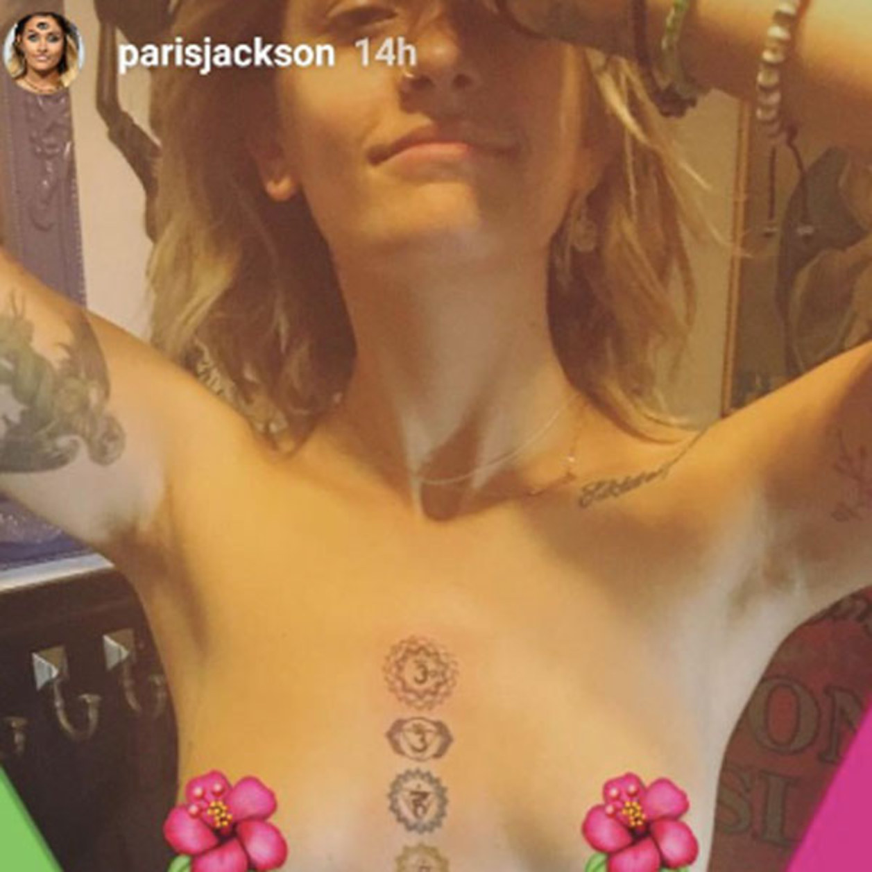 Paris jackson chest tattoos