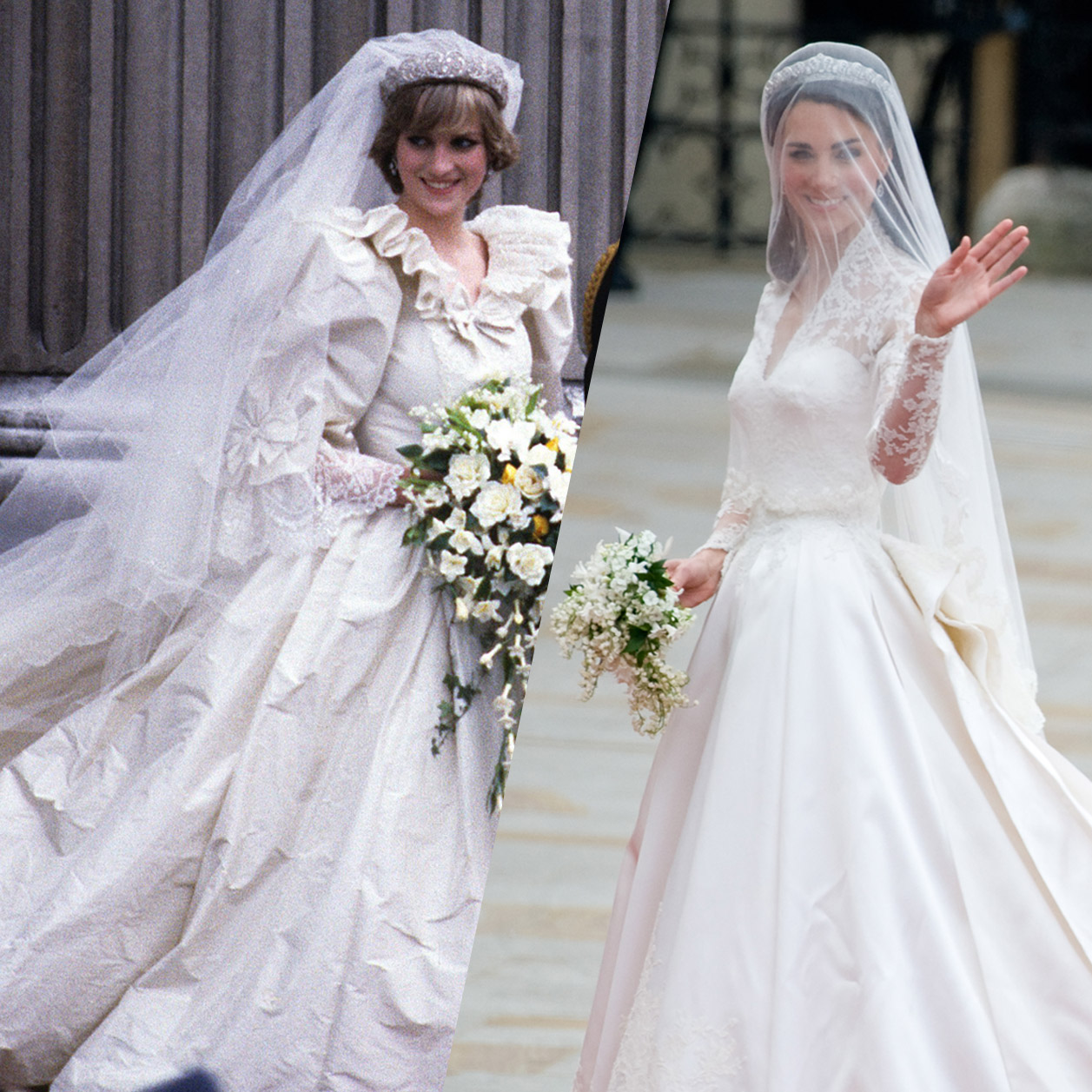 Wedding dresses worn by the royal family of England