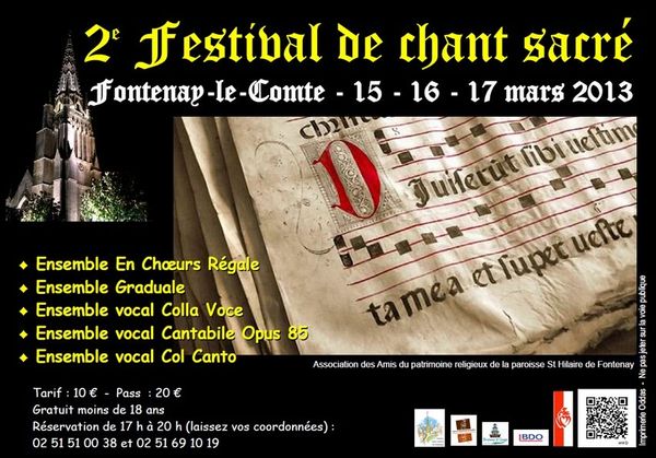 Festival de Chants Sacrés Fontenay-le-Comte