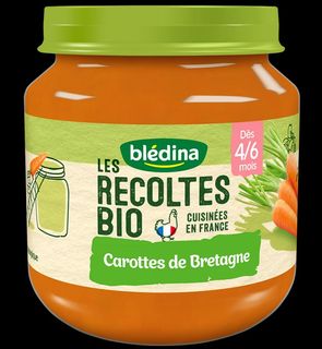 Les Récoltes Bio Petits Pots Carottes de Bretagne dès 4/6 mois 260 g - Pack de 12