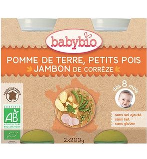 Petit pot menu Pomme de terre, Petits pois et jambon de Corrèze