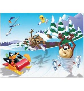 MB Jeux Puzzle 45 pièces : Looney Tunes, sur des patins