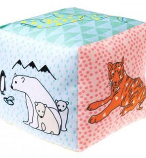 Avis Mimi Lou Cube Tissu Grelot Zoo 12 X 12 Cm